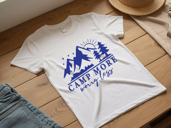 Camp More Worry Less Outdoor SVG: Graphics & T-Shirt Designs
