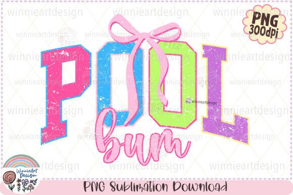 Coquette Summer Pool Retro Distressed Graphics