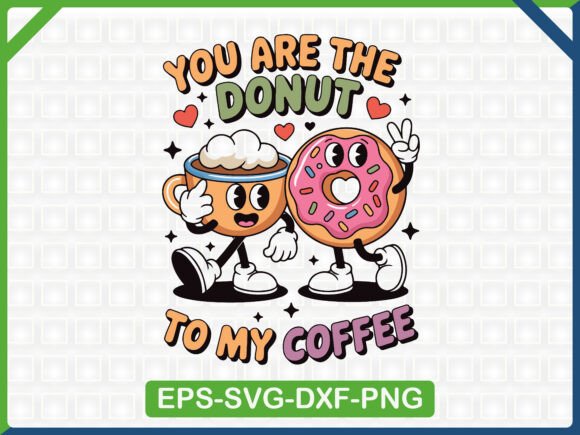 Cute Donut Coffee Couple SVG: Graphics for T-Shirt Designs