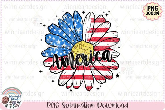 Daisy American Flag Retro 4th of July