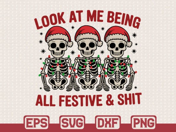 Funny Christmas Skeleton SVG Graphics for T-Shirt Designs