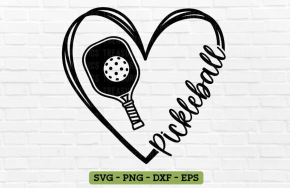 Heart Pickleball Graphics for Crafts & Marketing