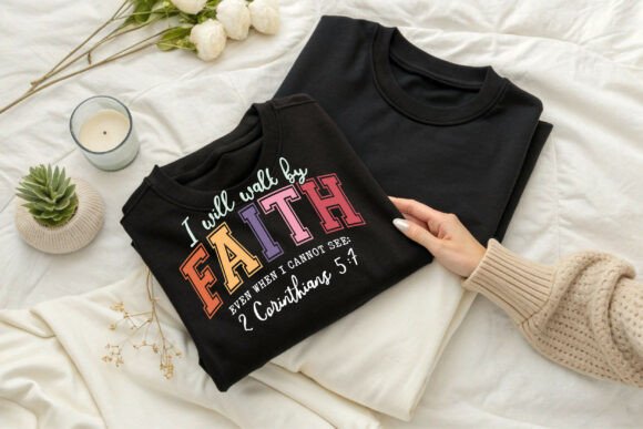 I Will Walk by Faith Graphics & T-Shirt Designs