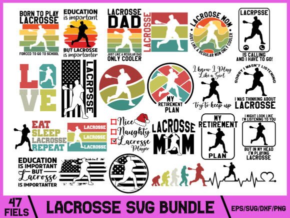 Lacrosse SVG Bundle: Graphics & T-Shirt Designs