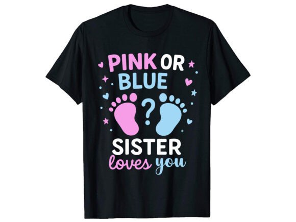 Sister Gender Reveal T-Shirt PNG SVG Graphics