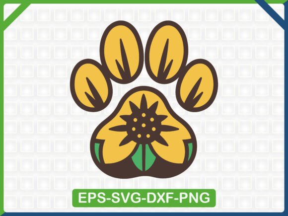Sunflower Paw SVG Design: Graphics & T-Shirt Designs