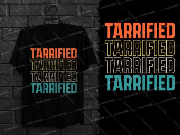 USA Funny Tarrified Red Text Graphics for T-Shirt Designs